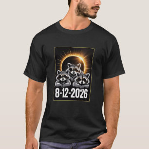 Camiseta Eclipse Total de Sol 12 de agosto de 2026 Raccoon 