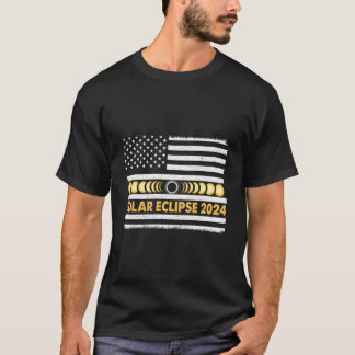 Camiseta Eclipse Total de Sol 2024 Fases de Totalidad Estad