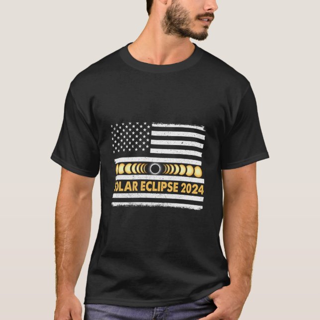 Camiseta Eclipse Total de Sol 2024 Fases de Totalidad Estad (Anverso)