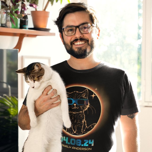 Camiseta Eclipse Total de Sol 2024 Gatos Gafas de Eclipse S (Subido por el creador)