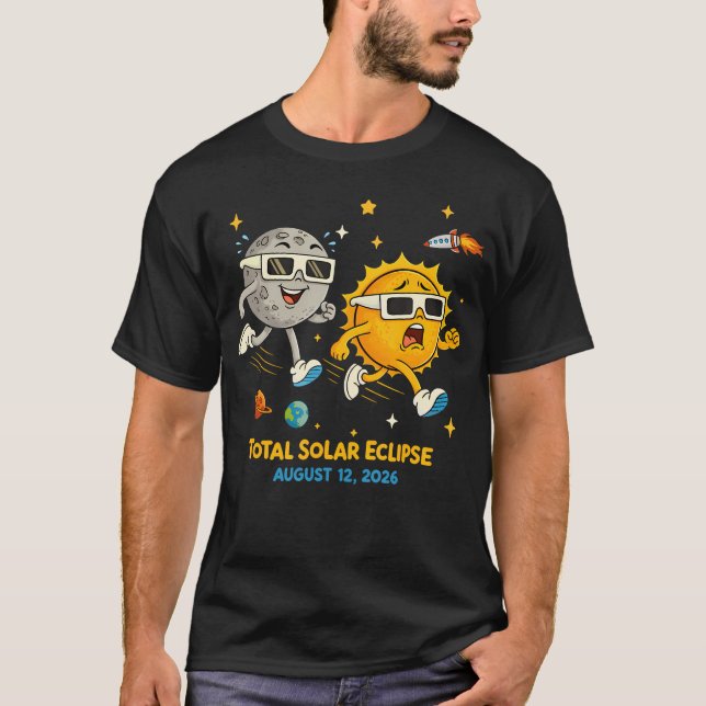 Camiseta Eclipse Total de Sol 2026 Agosto 12 Astronómico (Anverso)