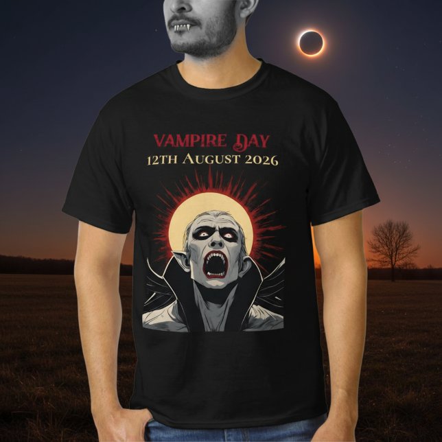 Camiseta Eclipse Total de Sol 2026 Día de Vampiros (Subido por el creador)