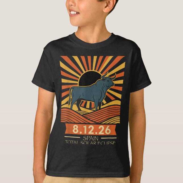 Camiseta Eclipse Total de Sol 2026 España Eclipse Solar Tor (Anverso)