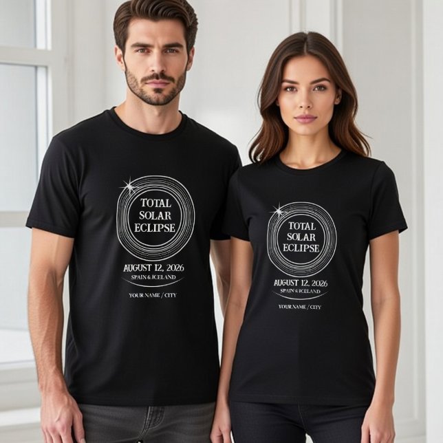 Camiseta Eclipse Total de Sol 2026 España Islandia (Stay cozy during the 2026 Eclipse. A stylish keepsake for the August 12th event.)