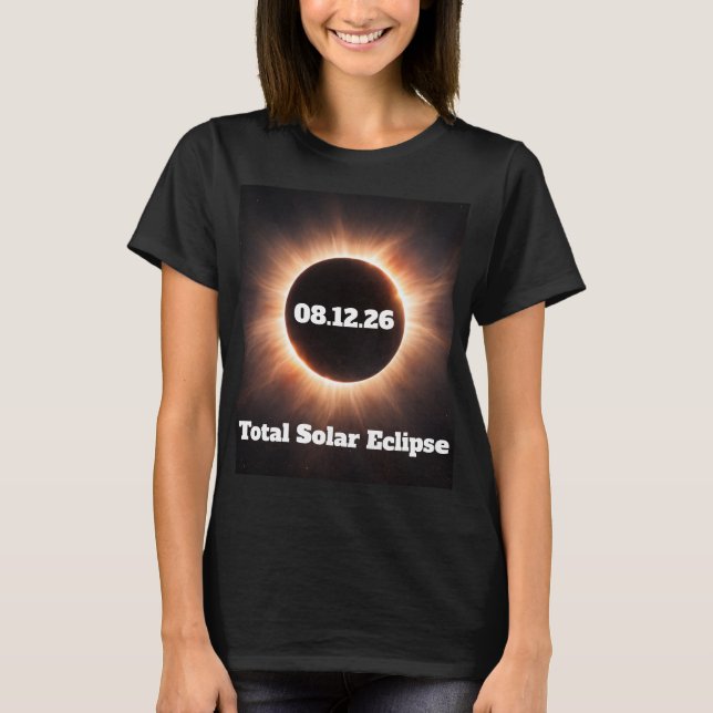 Camiseta Eclipse Total de Sol 2026 Mujeres (Anverso)