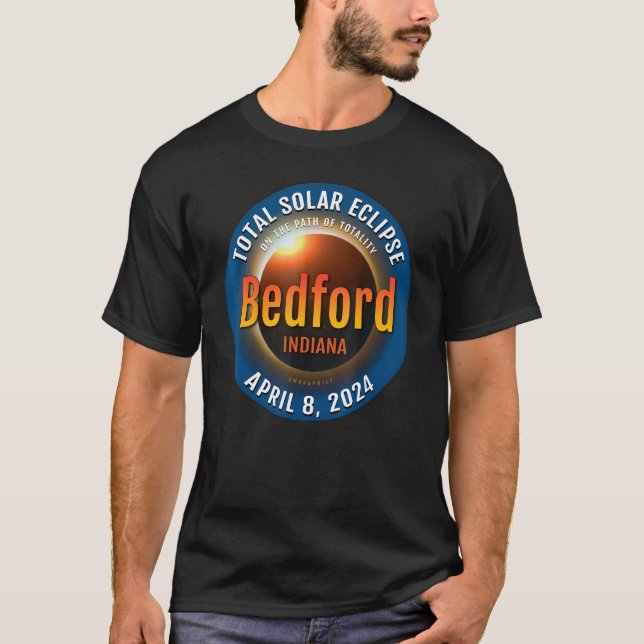 Camiseta Eclipse total de sol Bedford Indiana IN 2024  3 (Anverso)