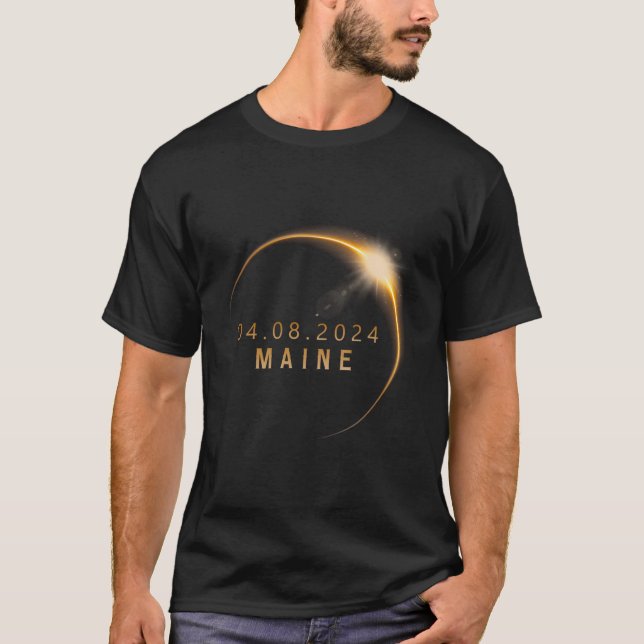 Camiseta Eclipse total de sol en Maine 8 de abril de 2024 E (Anverso)