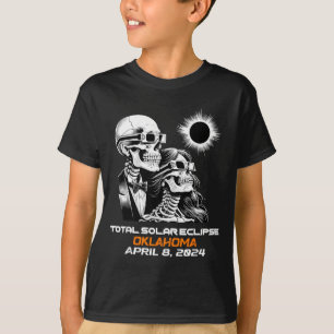 Camiseta Eclipse Total de Sol Esqueleto Oklahoma Ok