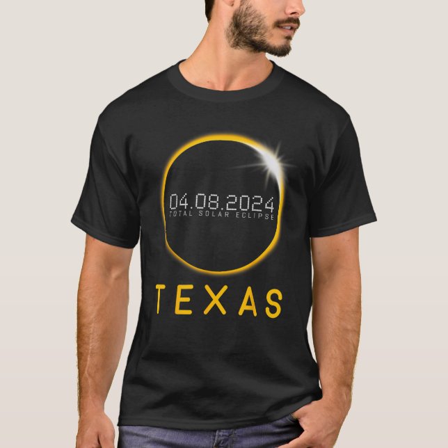 Camiseta Eclipse total de sol total TEXAS 8 de abril de 202 (Anverso)
