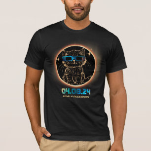 Camiseta Eclipse Total Solar 2024 Gatos Gafas Eclipse Solar