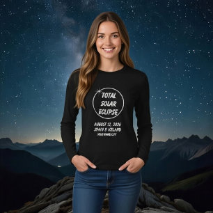 Camiseta Eclipse Total Solar Personalizado 2026 España Isla