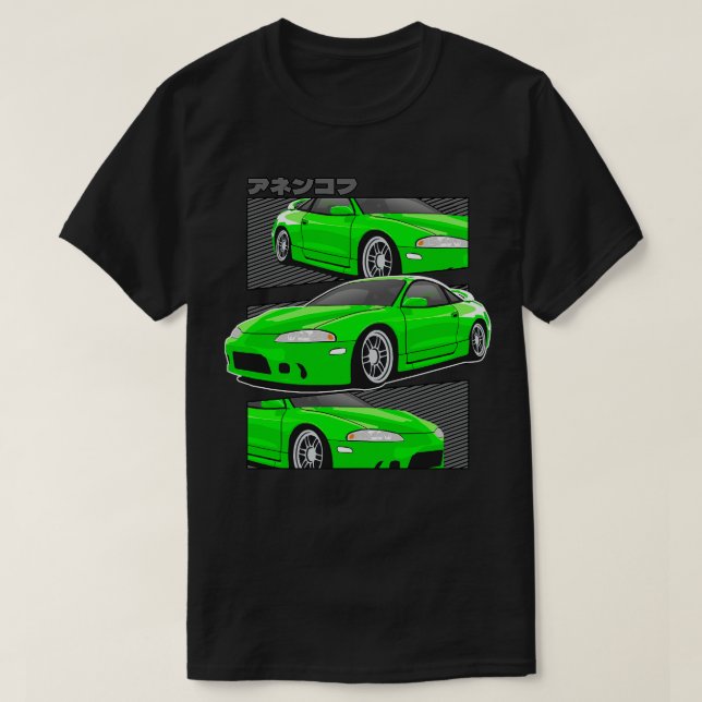 Camiseta Eclipse Verde Mitsubishi 2g (Diseño del anverso)