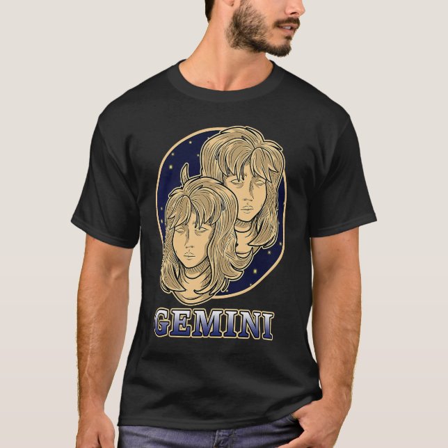 Camiseta Ecliptic Horoscopio Ascendente Gemini Rótulo Zodia (Anverso)