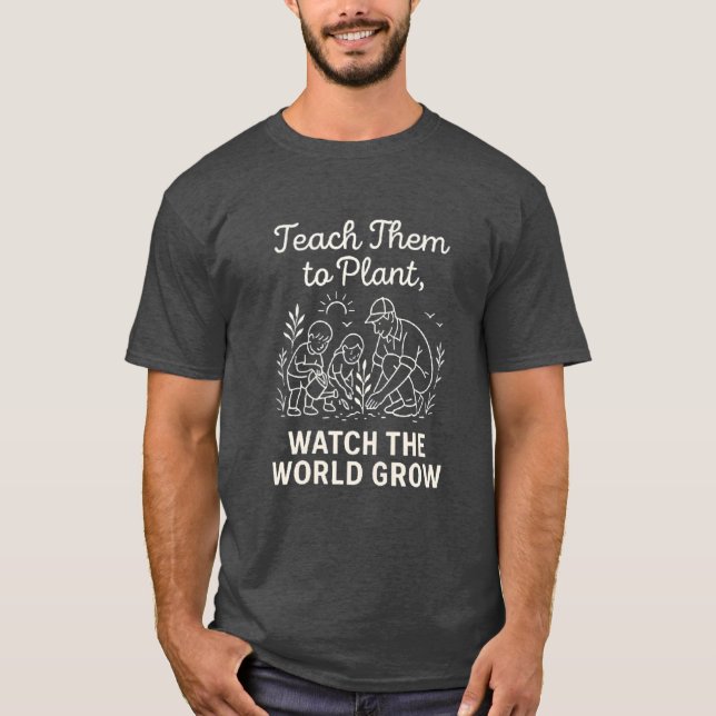 Camiseta Eco Dad Gift | Enseñarlos a plantar té (Anverso)
