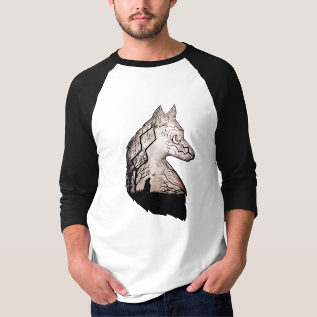 Camiseta Eco de Lobo solitario: una sinfonía nocturna inqui (Anverso)