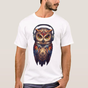 Camiseta Eco de Medianoche – Búho Abstracto con Alma