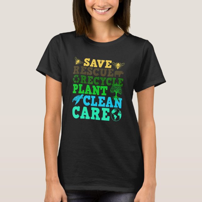 Camiseta Eco Earth Day Save Rescue Reccue (Anverso)