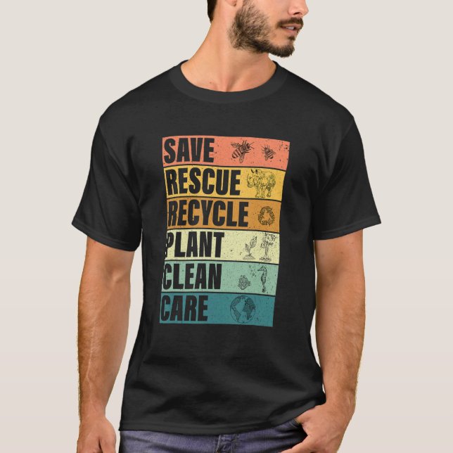 Camiseta Eco Earth Day Save Rescue Reccue 1 (Anverso)