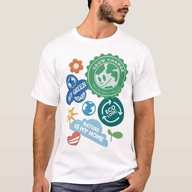 Camiseta Eco-Friendly Sticker Collection (Anverso)