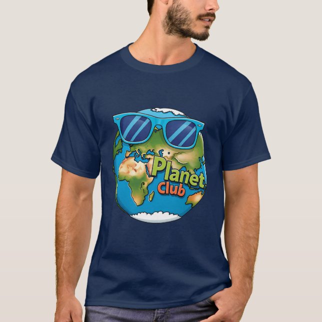 Camiseta Eco Graphic Navy Tee Cool Globe Design (Anverso)