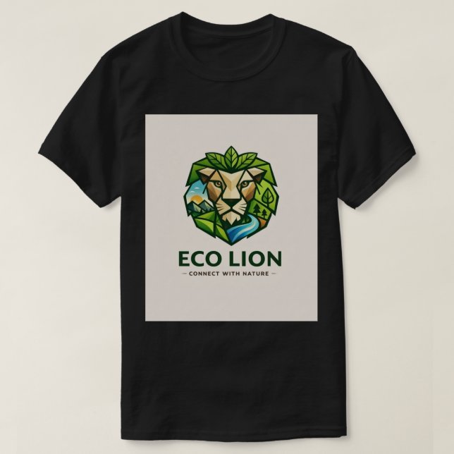 Camiseta Eco-Nature Geometric Lion (Diseño del anverso)