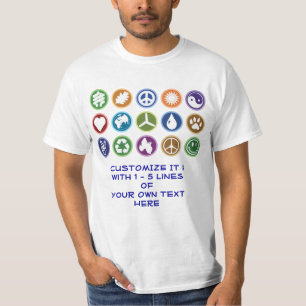 Camiseta Eco y símbolos de paz