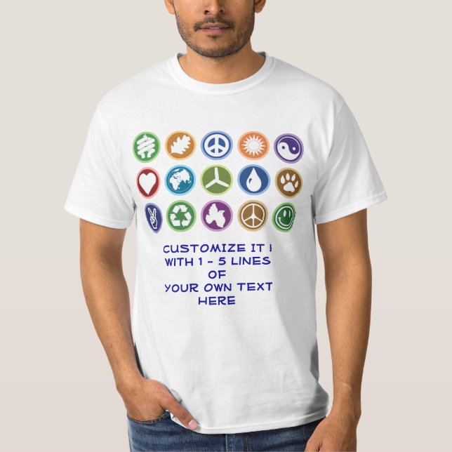 Camiseta Eco y símbolos de paz (Anverso)