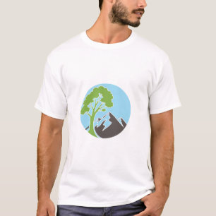 Camiseta Ecológica Círculo Montaña Árbol Amante de