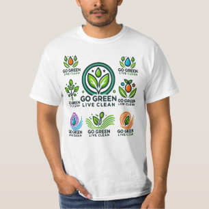 Camiseta Ecológico, limpio vivo - Valor del Día de la Tierr