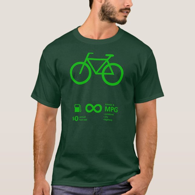 Camiseta Economía del combustible de la bicicleta (Anverso)