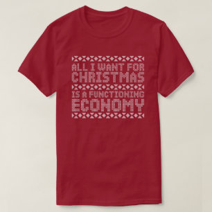 Camiseta Economía Funcionando Navidad Divertida