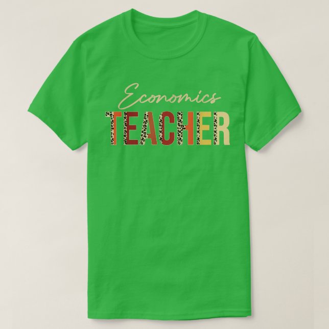 Camiseta Economics Teacher leopard Fall Autumn Lovers Thank (Diseño del anverso)