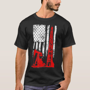 Camiseta    Ecoplataforma petrolífera con bandera estadoun