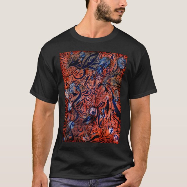 Camiseta Ecos abstractos suaves de un cómodo confort (Anverso)