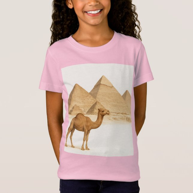 Camiseta Ecos de Egipto: Camello de las Pirámides, pirámide (Anverso)