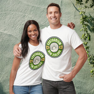 Camiseta Ecoturismo Nueva Zelanda Green Slow Travel Logo