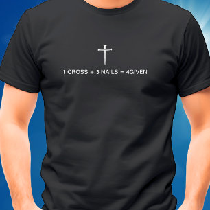 Camiseta Ecuación 1 Cruz de tres uñas Cruz Blanca