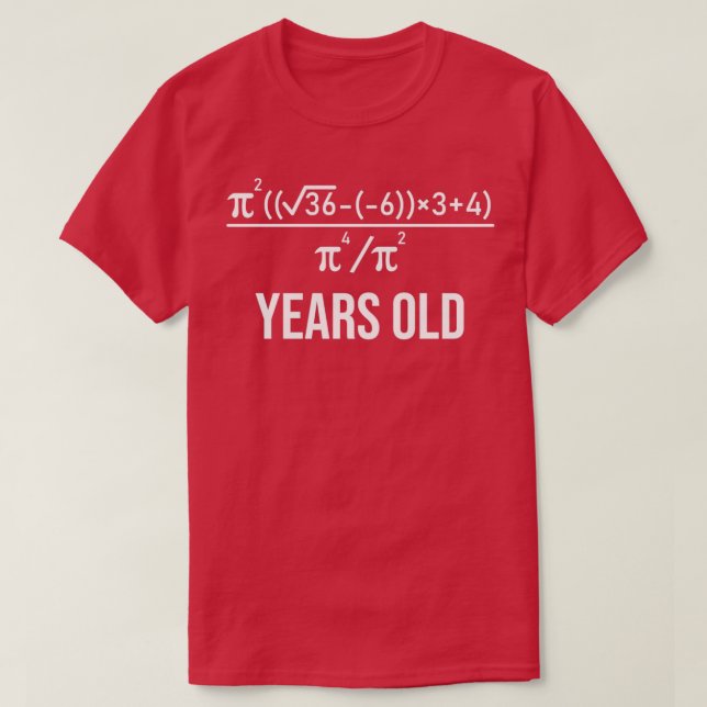 Camiseta Ecuación de álgebra de 40 años de antigüedad 40 cu (Diseño del anverso)