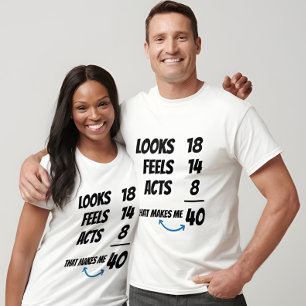 Camiseta Ecuación de Edad Personalizada Divertida Cumpleaño