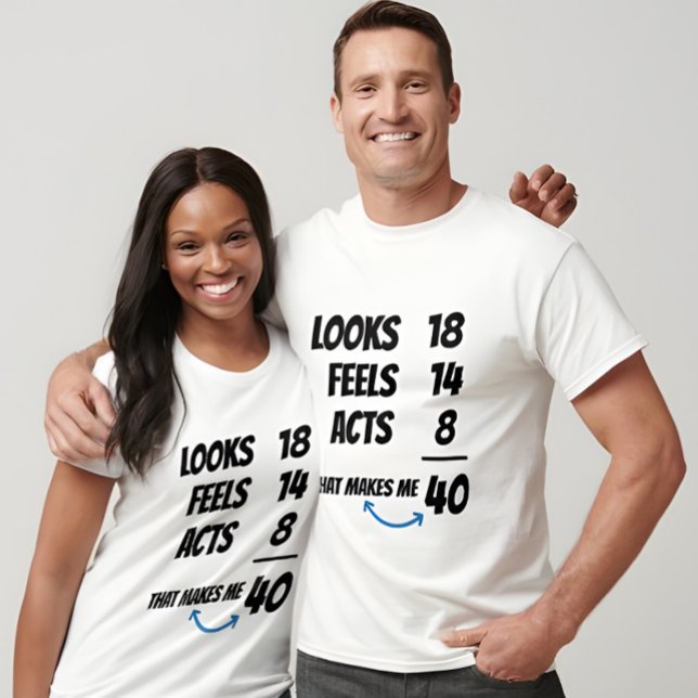 Camiseta Ecuación de Edad Personalizada Divertida Cumpleaño (Subido por el creador)