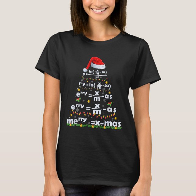 Camiseta Ecuación matemática Feliz X-mas Gracioso Profesor  (Anverso)