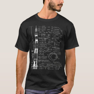 Camiseta Ecuaciones de ciencia de cohetes Saturn V Saturn 5