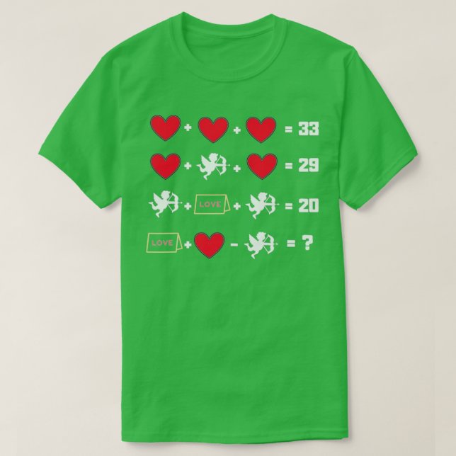 Camiseta Ecuaciones de San Valentín de matemáticas para pro (Diseño del anverso)