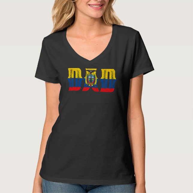 Camiseta Ecuador: Día del Padre con bandera ecuatoriana (Anverso)