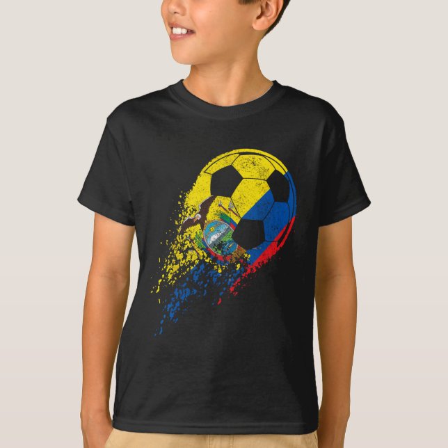 Camiseta Ecuador Ecuadorian Flag Footll Player  (Anverso)
