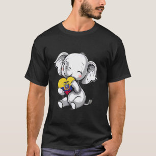 Camiseta Ecuador Elefante Bonito Corazón Raíces Ecuatoriana