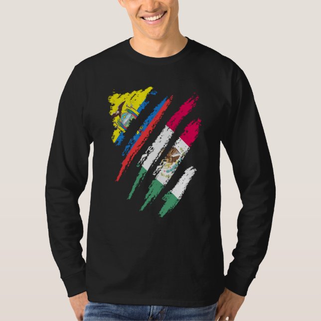 Camiseta Ecuador Flag Mexico Grown Patriot Country Stripes (Anverso)