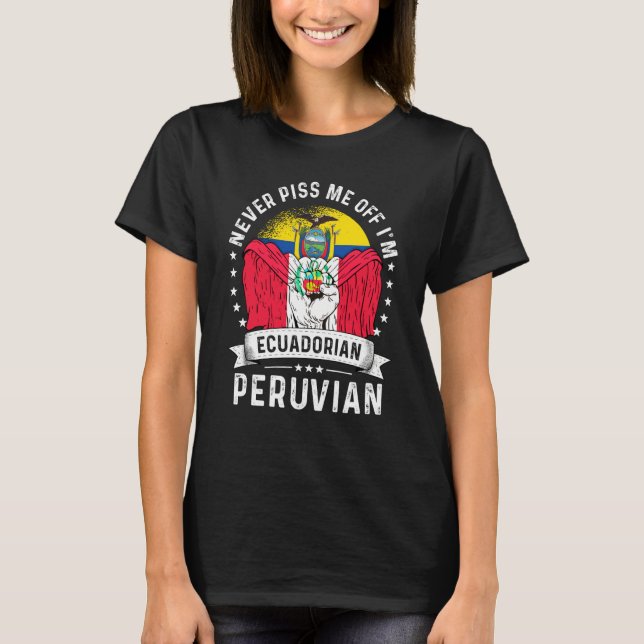 Camiseta Ecuador Flag Peru Grown Humor Citizen Pride (Anverso)