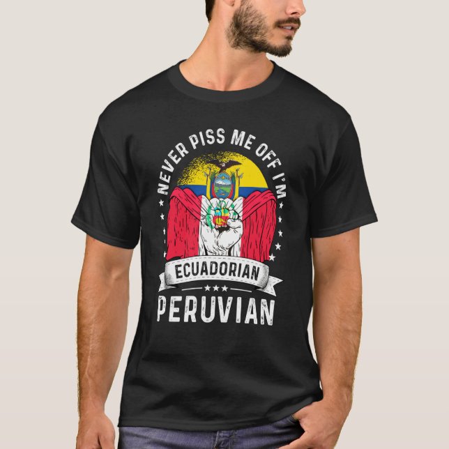 Camiseta Ecuador Flag Peru Grown Humor Citizen Pride (Anverso)