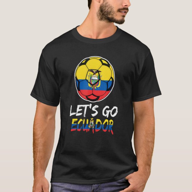 Camiseta Ecuador Flag Team Football Ecuadorian Soccer Ball (Anverso)